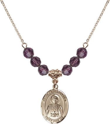 Saint Peter Chanel Birthstone Necklace | 3/4 inch | 6mm Beads