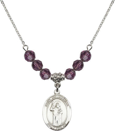 Saint Columbkille Birthstone Necklace | 3/4 inch | 6mm Beads