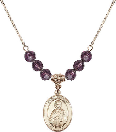Saint Gerald Birthstone Necklace | 3/4 inch | 6mm Beads