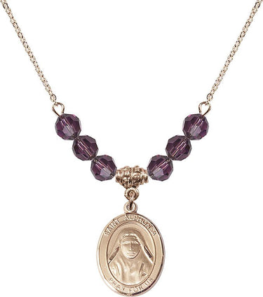 Saint Alphonsa of India Birthstone Necklace | 3/4 inch