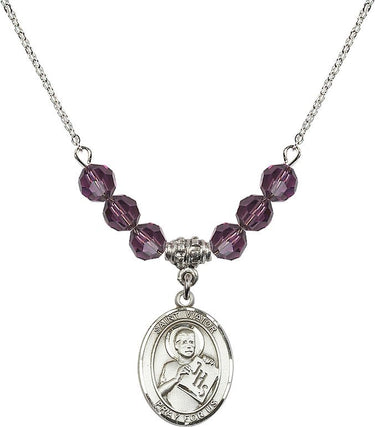 Saint Viator of Bergamo Birthstone Necklace | 3/4 inch