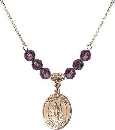 Saint Maron Birthstone Necklace | 3/4 inch | 6mm Beads