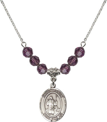 Saint Maron Birthstone Necklace | 3/4 inch | 6mm Beads