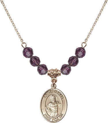 Saint Dismas Birthstone Necklace | 3/4 inch | 6mm Beads