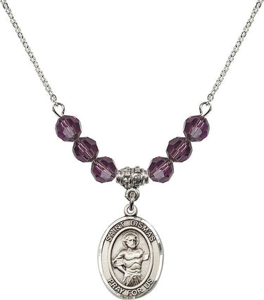 Saint Dismas Birthstone Necklace | 3/4 inch | 6mm Beads