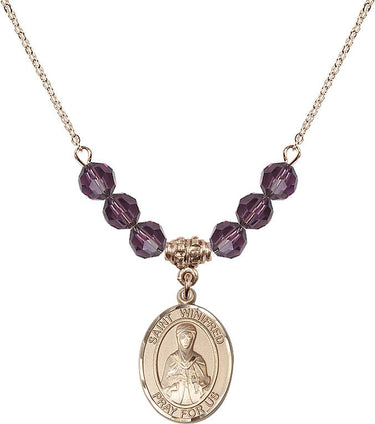 Saint Winifred of Wales Birthstone Necklace | 3/4 inch | 6mm Beads