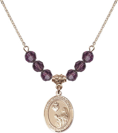 Saint Margaret Mary Alacoque Birthstone Necklace | 3/4 inch | 6mm Beads | N30-8420