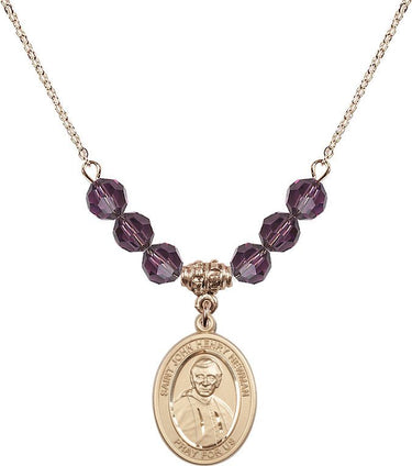 Blessed John Henry Newman Birthstone Necklace | 3/4 inch | 6mm Beads