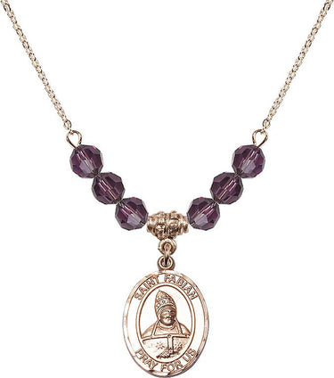 Saint Fabian Birthstone Necklace | 3/4 inch | 6mm Beads