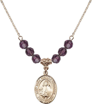 Saint Maria Bertilla Boscardin Birthstone Necklace | 3/4 inch | 6mm Beads