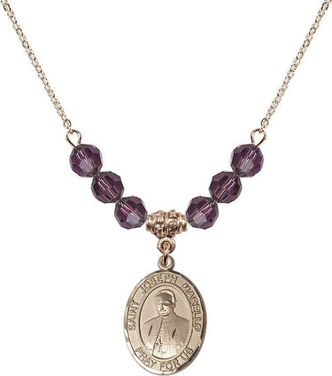 Saint Joseph Marello Birthstone Necklace | 3/4 inch | 6mm Beads