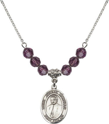 Saint Joseph Marello Birthstone Necklace | 3/4 inch | 6mm Beads