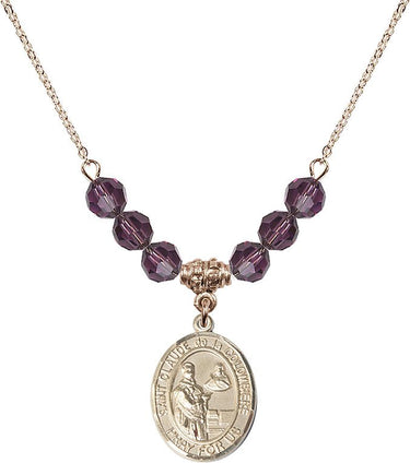 Saint Claude de la Colombiere Birthstone Necklace | 3/4 inch | 6mm Beads