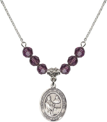 Saint Claude de la Colombiere Birthstone Necklace | 3/4 inch | 6mm Beads