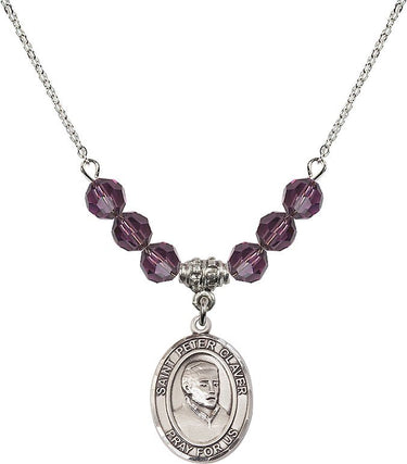 St. Peter Claver Birthstone Necklace | 3/4 inch | 6mm Beads