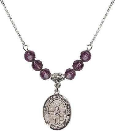 St. Medard of Noyon Birthstone Necklace | 3/4 inch | 6mm Beads