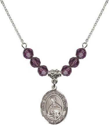 St. Edmund of East Anglia Birthstone Necklace | 3/4 inch