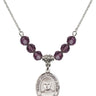 Blessed Jose Sanchez del Rio Birthstone Necklace | 3/4 inch  Amethyst Sterling Silver