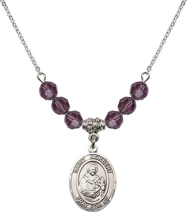 St. Norbert of Xanten Birthstone Necklace | 3/4 inch | 6mm Beads