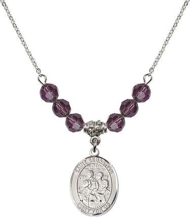 Saint Sebastian Choir Birthstone Necklace | 3/4 inch | 6mm Beads