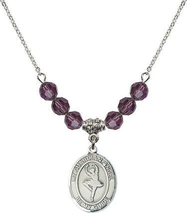 Guardian Angel Dance Birthstone Necklace | 3/4 inch | 6mm Beads