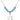 Star of David Birthstone Necklace | 7/8 inch | 6mm Beads  Aqua Sterling Silver