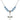 Cross Birthstone Necklace | 1 1/8 inch | 6mm Beads  Aqua Sterling Silver