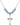 Cross Birthstone Necklace | 1 1/8 inch | 6mm Beads  Aqua Sterling Silver