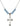 Cross Birthstone Necklace | 1 1/8 inch | 6mm Beads  Aqua Sterling Silver