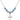Cross Birthstone Necklace | 7/8 inch | 6mm Beads  Aqua Sterling Silver