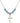 Cross Birthstone Necklace | 7/8 inch | 6mm Beads  Aqua Sterling Silver