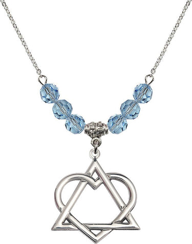 Collar de piedra natal con corazón de adopción | 2,8 cm | Cuentas de 6 mm