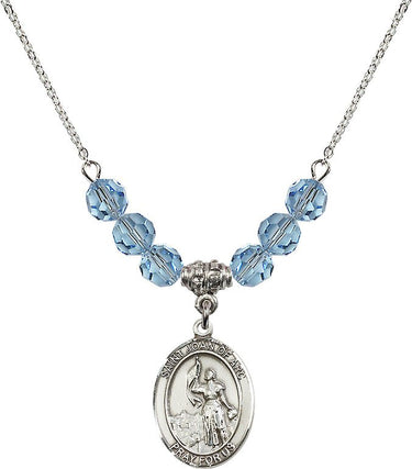 Saint Joan of Arc Birthstone Necklace | 3/4 inch | 6mm Beads