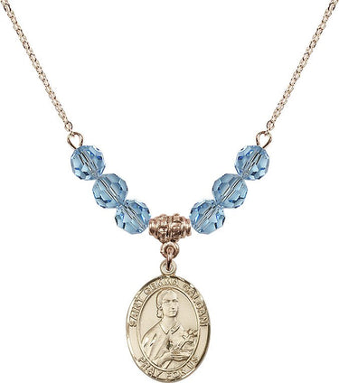 Collar de la piedra natal de Santa Gema Galgani | 1,9 cm | Cuentas de 6 mm