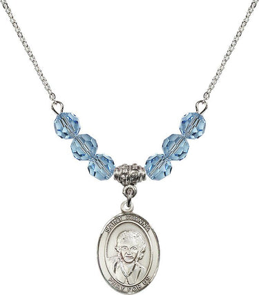 Saint Gianna Beretta Molla Birthstone Necklace | 3/4 inch