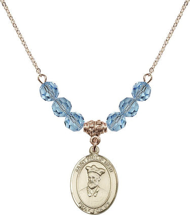 Collar de San Felipe Neri con piedra de nacimiento | 1,9 cm | Cuentas de 6 mm
