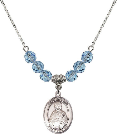 Saint Gerald Birthstone Necklace | 3/4 inch | 6mm Beads