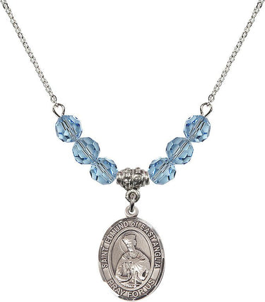 St. Edmund of East Anglia Birthstone Necklace | 3/4 inch