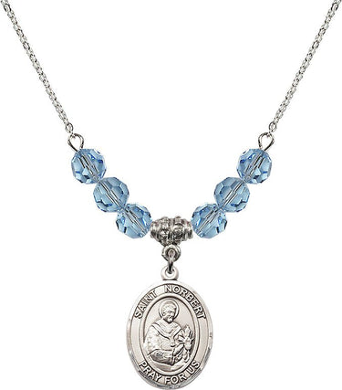 St. Norbert of Xanten Birthstone Necklace | 3/4 inch | 6mm Beads