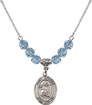 St. Ephrem of Syria Birthstone Necklace | 3/4 inch | 6mm Beads