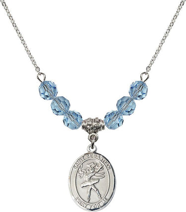 Saint Sebastian Dance Birthstone Necklace | 3/4 inch | 6mm Beads