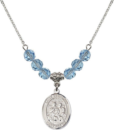 Saint Sebastian Choir Birthstone Necklace | 3/4 inch | 6mm Beads