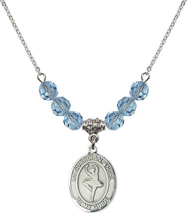 Guardian Angel Dance Birthstone Necklace | 3/4 inch | 6mm Beads
