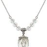 Our Lady of Guadalupe Birthstone Necklace | 5/8 inch | 6mm Beads  Crystal Sterling Silver