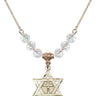 Cross Birthstone Necklace | 7/8 inch | 6mm Beads  Crystal 14kt Gold Filled