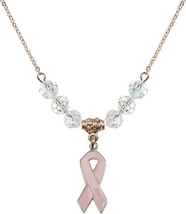 Cancer Awareness Birthstone Necklace | 7/8 inch | 6mm Beads