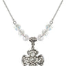 5-Way Birthstone Necklace | 3/4 inch | 6mm Beads  Crystal Sterling Silver