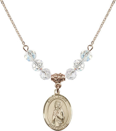 Collar de natalicio Santa Alicia | 1.9 cm | Cuentas de 6 mm
