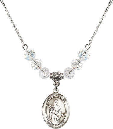 Saint Amelia Birthstone Necklace | 3/4 inch | 6mm Beads