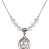 Saint John Licci Birthstone Necklace | 3/4 inch | 6mm Beads  Crystal Sterling Silver